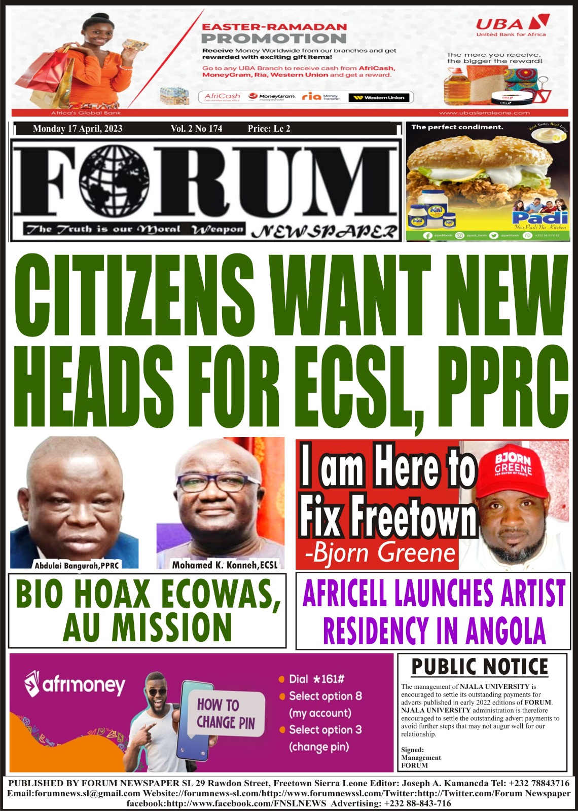 CITIZENS WANT NEW HEADS FOR ECSL, PPRC
