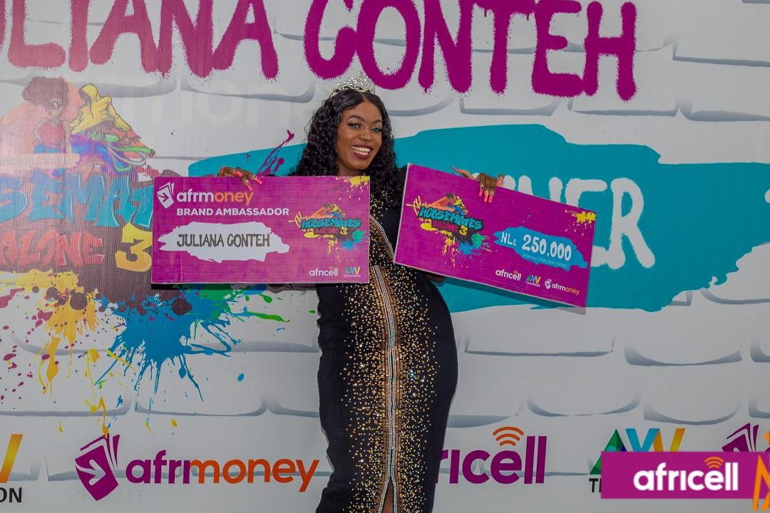Africell SL, AYV Housemate Salone: Julie Tombo Wins Housemate Salone Season 3, Receives Le250, 000 Star Prize