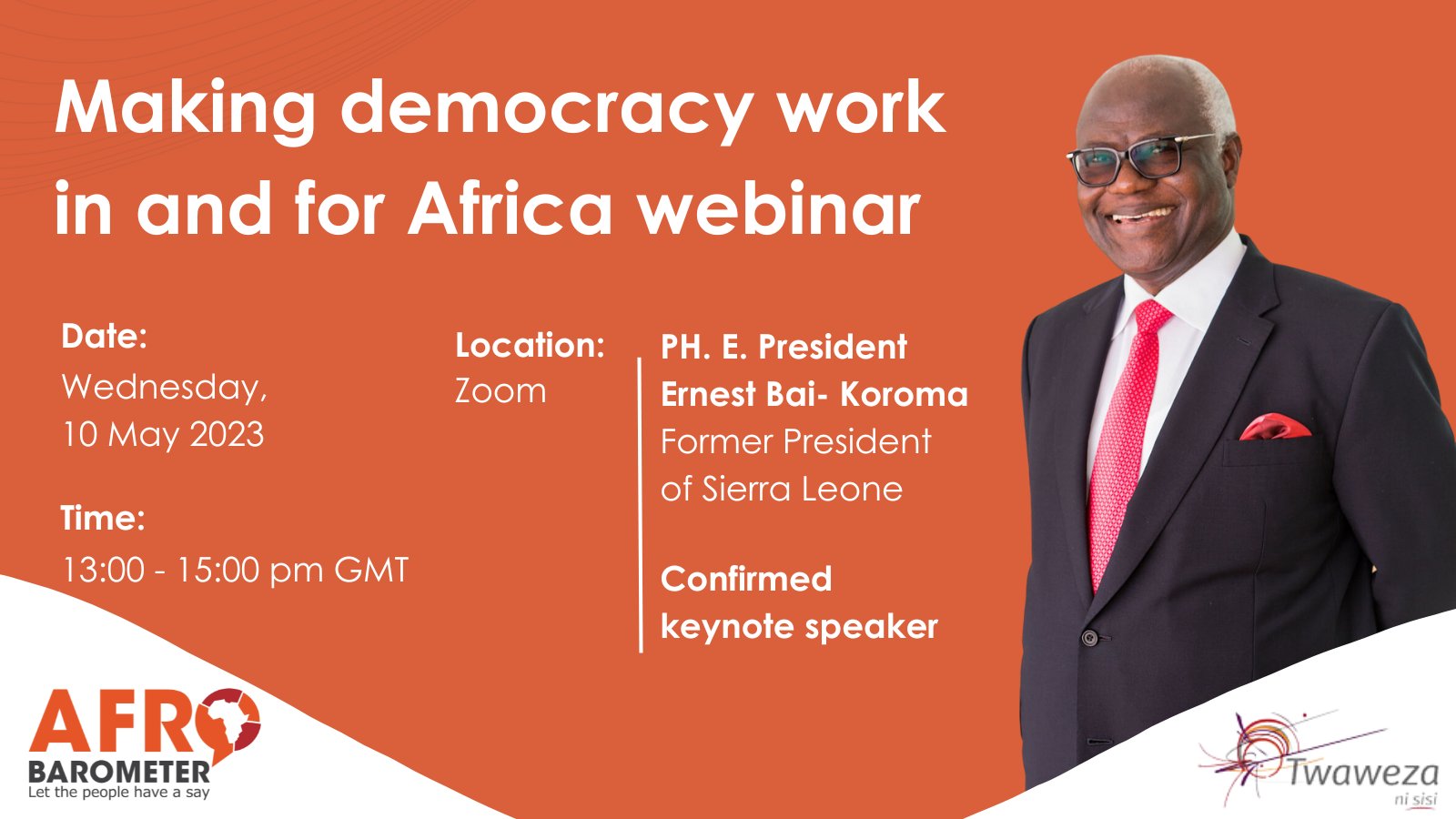SAVE THE DATE with former President Koroma:  for His Virtual Address at the Open Government Week Confab on Democratic Challenges in Africa