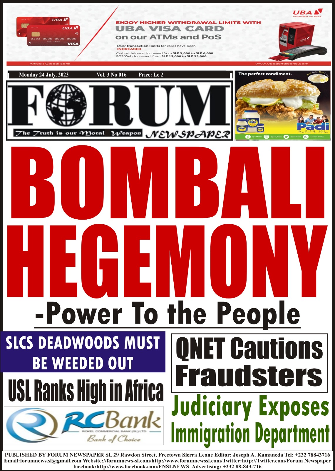 THE BOMBALI HEGEMONY  – Power To the People