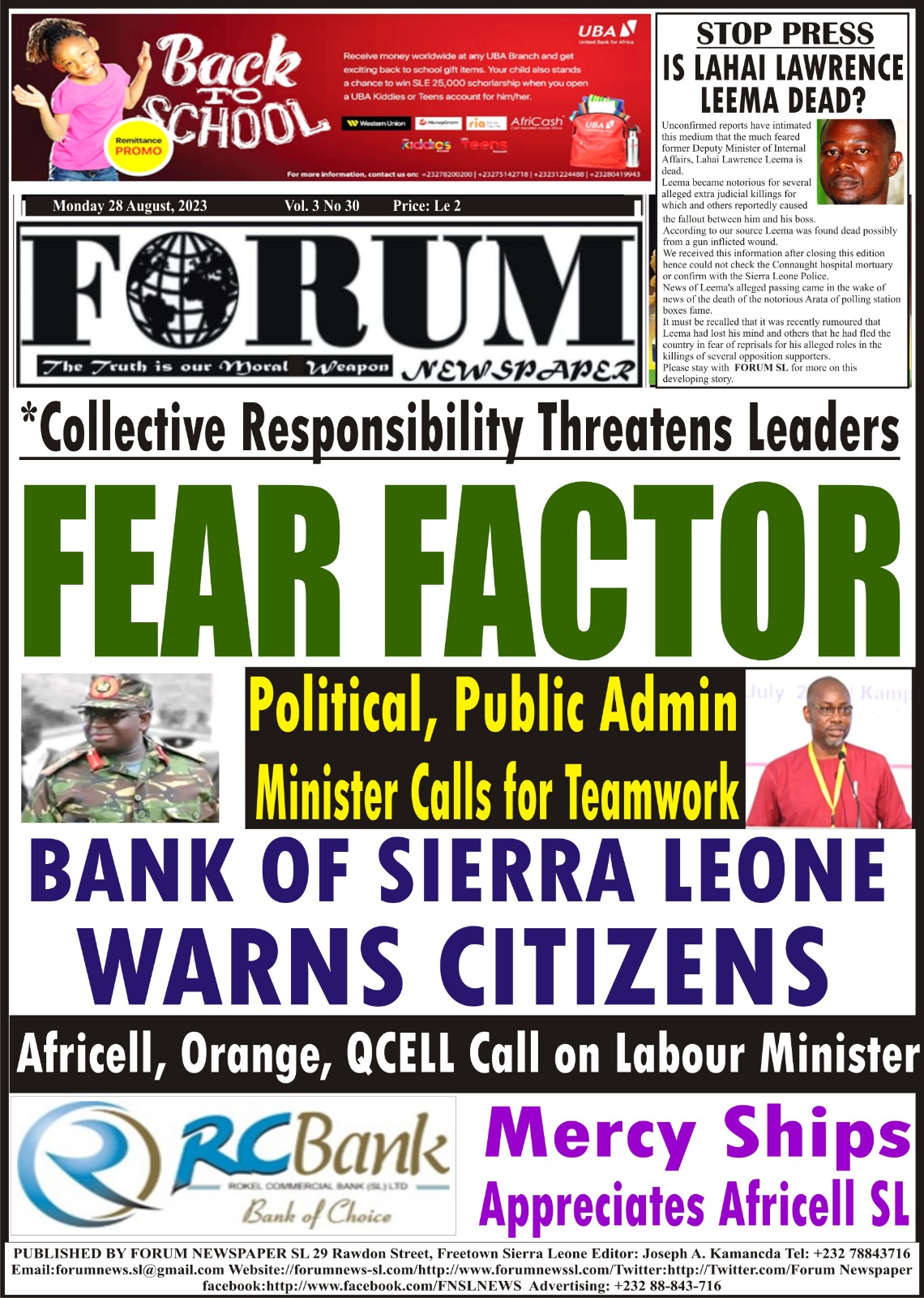 Collective Responsibility Threatens Leaders… FEAR FACTOR
