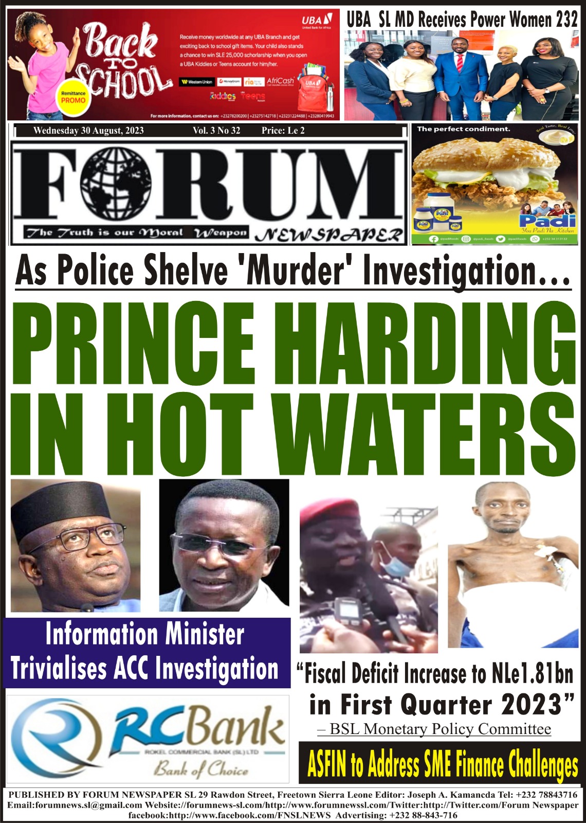 Police Shelve ‘Murder’ Investigation…  PRINCE HARDING IN HOT WATERS