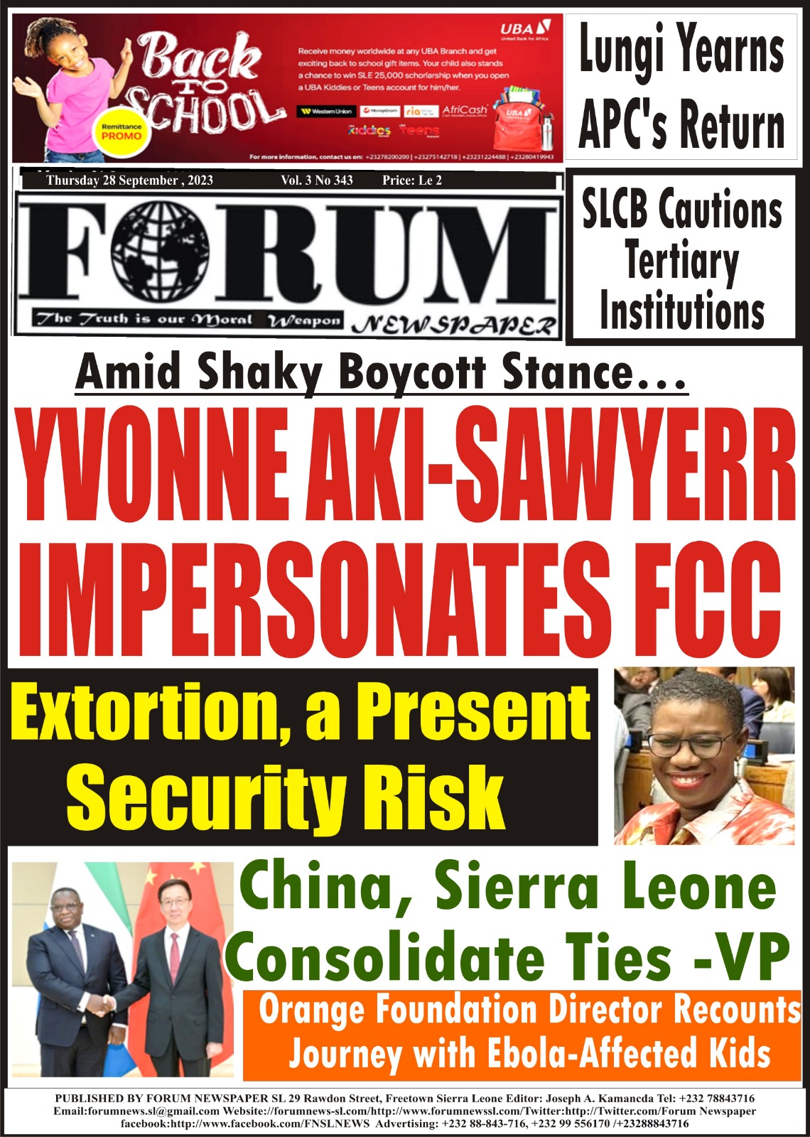 Amid Shaky APC’s Boycott…  YVONNE AKI-SAWYERR IMPERSONATE FCC