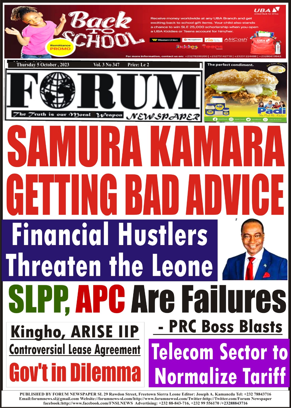 SAMURA KAMARA GETTING BAD ADVICE