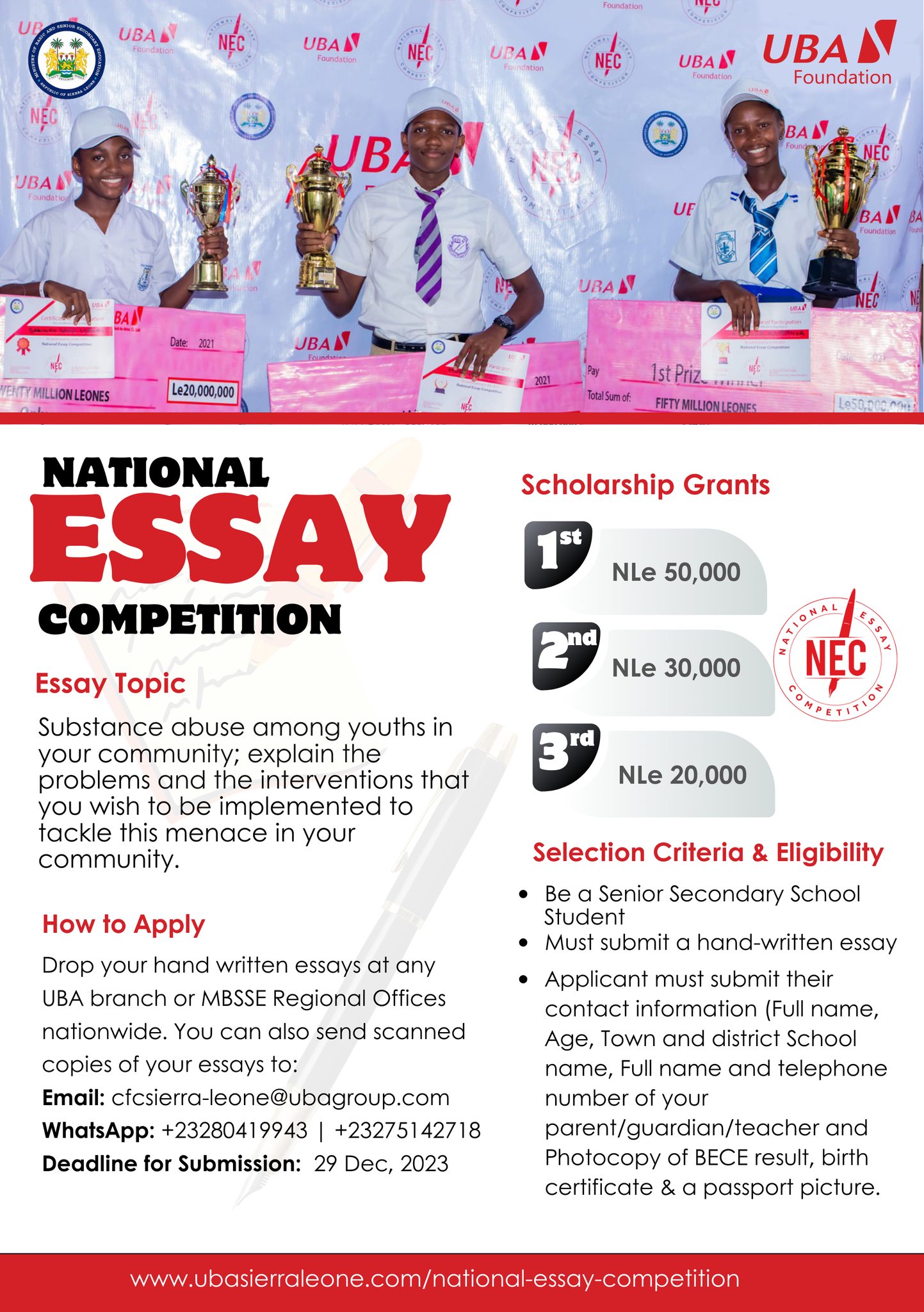 UBA Foundation 4th Edition National Essay Competition