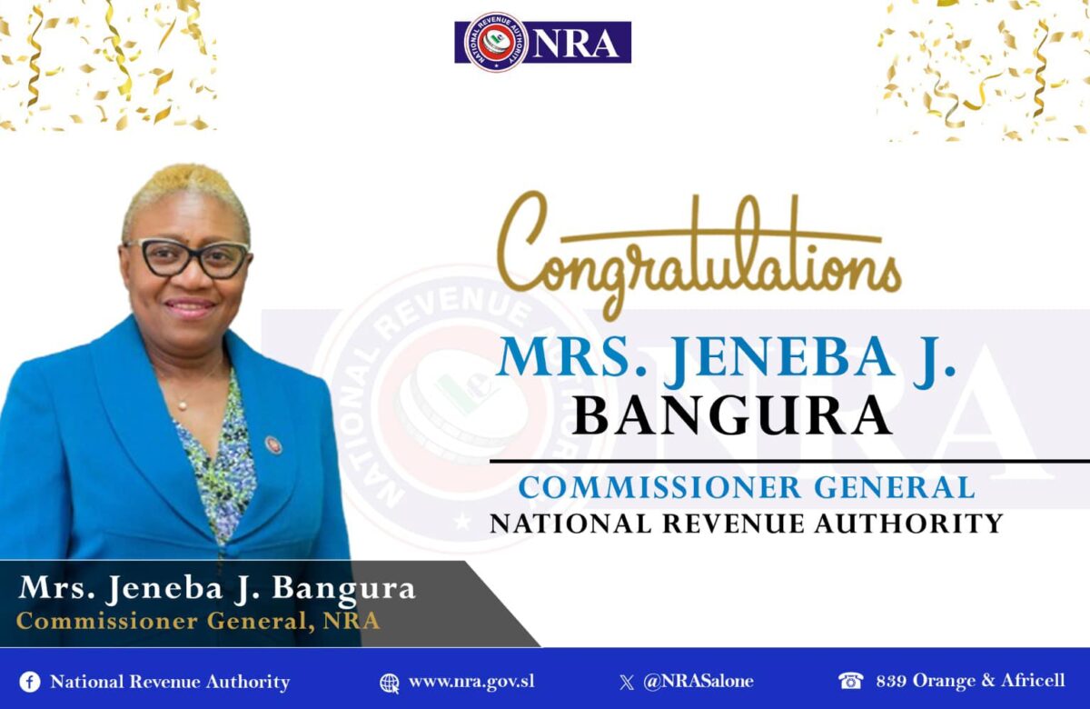 PARLIAMENT APPROVES NRA COMMISSIONER GENERAL MRS. JENEBA KPAKA-BANGURA