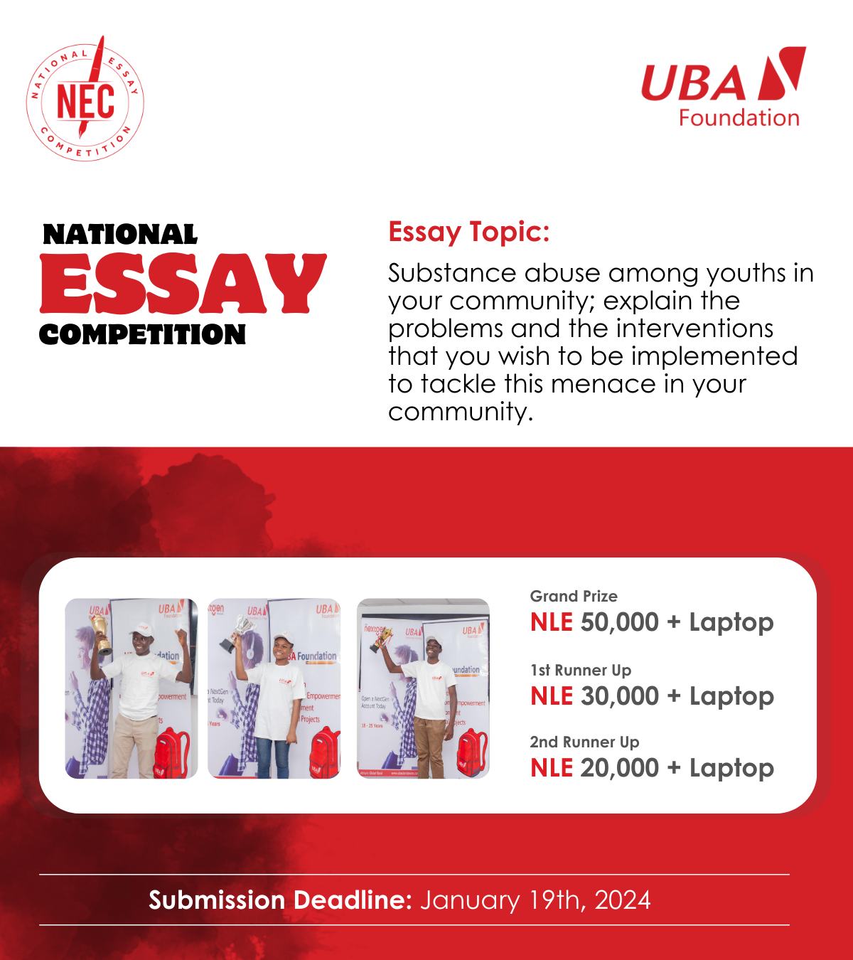 UBAF NEC 2023…  19 January is the deadline for submission of Essays