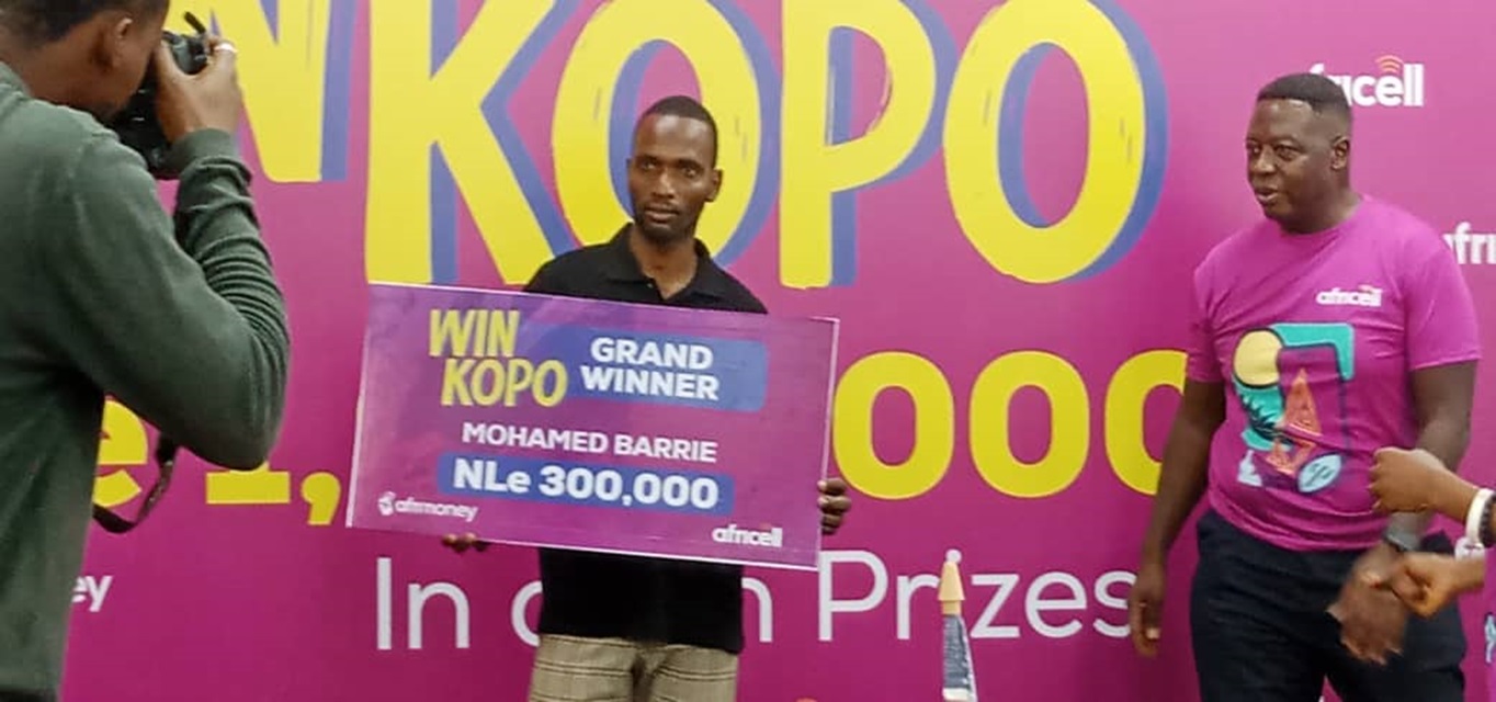 MOHAMED BARRIE WINS NLE300,000 FROM AFRICELL WIN KOPO