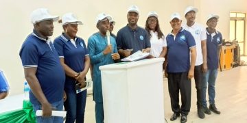 Information Minister, Chernor Bah Officially launching SiLBA