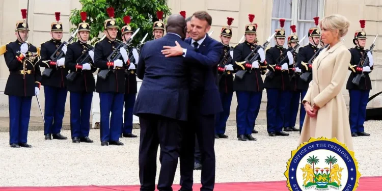 President Macron Hosts Sierra Leone’s President Julius Maada Bio, Other World Leaders at Reception Ahead of the Opening Ceremony of the Paris Games 2024
