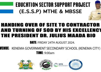 President Bio is Set to Deliver $7.8 Million Expansion and Rehabilitation Work at Bo and Kenema Government Secondary Schools