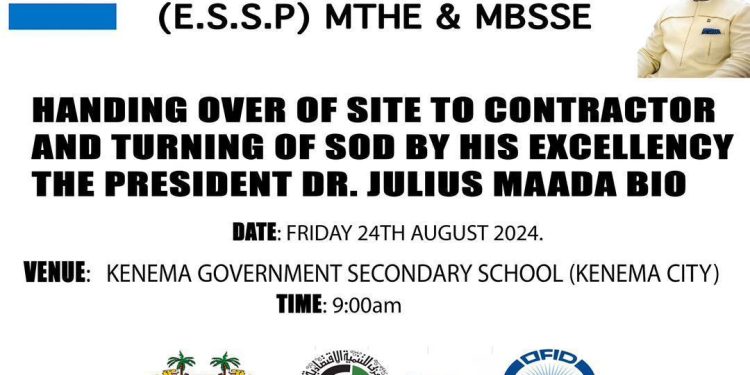 President Bio is Set to Deliver $7.8 Million Expansion and Rehabilitation Work at Bo and Kenema Government Secondary Schools