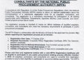 PUBLIC NOTICE CIRCULAR 02 – 2024  REGISTRATION OF SUPPLIERS, CONTRACTORS AND CONSULTANTS BY THE NATIONAL PUBLIC PROCUREMENT AUTHORITY (NPPA)