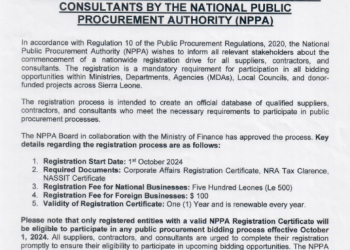PUBLIC NOTICE CIRCULAR 02 – 2024  REGISTRATION OF SUPPLIERS, CONTRACTORS AND CONSULTANTS BY THE NATIONAL PUBLIC PROCUREMENT AUTHORITY (NPPA)
