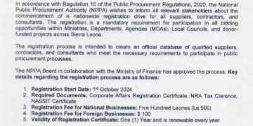 PUBLIC NOTICE CIRCULAR 02 – 2024  REGISTRATION OF SUPPLIERS, CONTRACTORS AND CONSULTANTS BY THE NATIONAL PUBLIC PROCUREMENT AUTHORITY (NPPA)