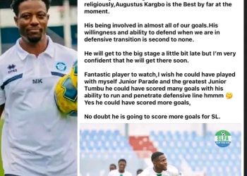 Mohamed  Kallon Praises Augustus Kargbo