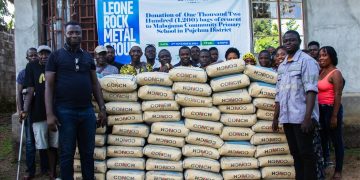 Leone Rock Metal Group Donates 1,200 Bags of Cement to Support School Construction in Mabojama, Pujehun District