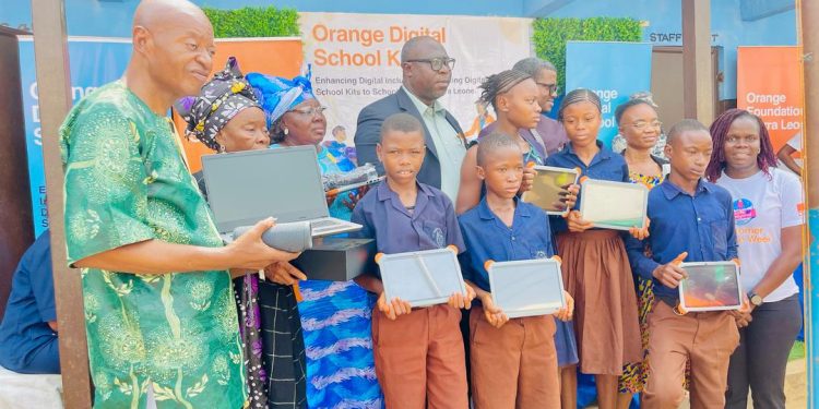 In Bo & Pujehun… Orange Donates Digital Kits to St. Theresa’s Police and Holy Family Schools