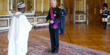 Ambassador Jusu Presents Credentials to King Philippe