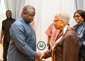 Former Liberian President, Ellen Johnson Sirleaf, Pays Courtesy Call on Sierra Leone’s President Julius Maada Bio, Congratulates Him on ECOWAS Chairmanship