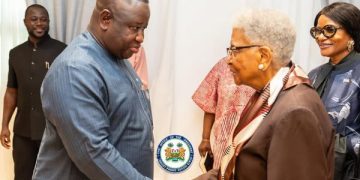 Former Liberian President, Ellen Johnson Sirleaf, Pays Courtesy Call on Sierra Leone’s President Julius Maada Bio, Congratulates Him on ECOWAS Chairmanship