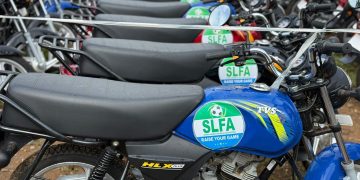 SLFA Distributes 40 Motorbikes to 8 District Football Associations