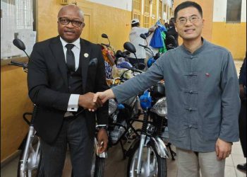 His Lordship Honorable Chief Justice Komba Kamanda and the Chinese Ambassador to Sierra Leone His Excellency Wang Qing