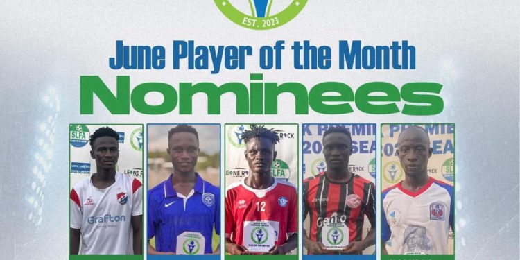Leone Rock Premier League Announces June Player-of-the-Month Nominees