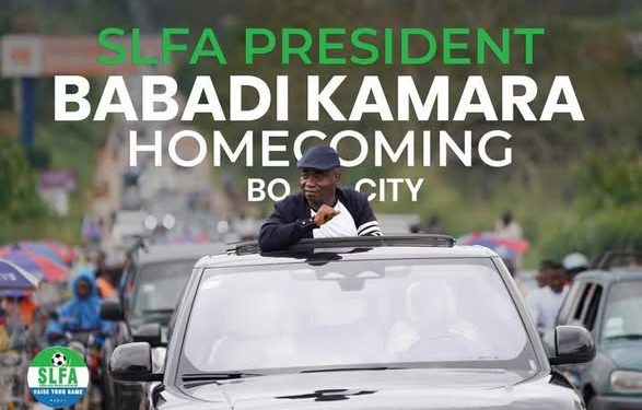 Bo Welcomes SLFA president Babadi Kamara