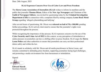 SLAJ Expresses Concern Over Use Cyber Law and Press Freedom