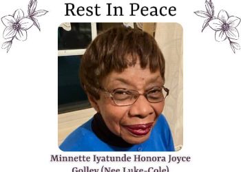 NOTICE REGARDING THE OPENING OF A BOOK OF CONDOLENCES RELATING TO THE DEATH OF MRS MINNETTE IYATUNDE HONORA JOYCE GOLLEY (NEE LUKE-COLE)