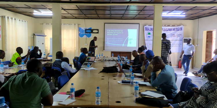 Stakeholders at the engagement in the conference hall of the National AIDS Secretariat in Freetown. Image, Stephen 'Roman' Lahai.