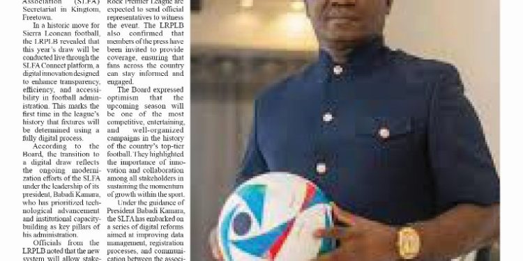 SLFA to Hold First Digital Fixture Draw for 2025/2026 Premier League Season