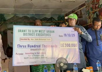 Hon. Sidie Tunis Boosts SLPP West Urban with NLe 300,000, Signals Push Toward 2028
