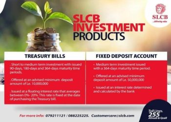 SLCB LAUNCHES LUCRATIVE INVESTMENT PRODUCTS FOR CUSTOMERS