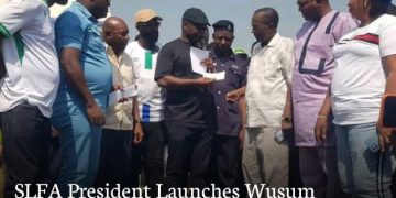 SLFA President Launches Wusum Stadium Fence Project