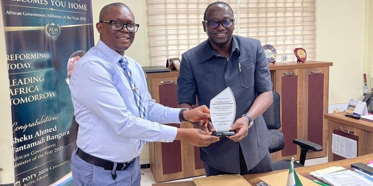 Finance, Management, Staff Celebrate Sheku Ahmed Fantamadi Bangura as African Minister of the Year