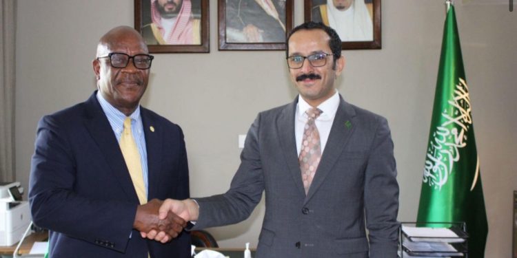 Former Saudi Ambassador to S Leone, HE Ali Ibrahim Alheji and Health Minister, Dr. Austin Demby