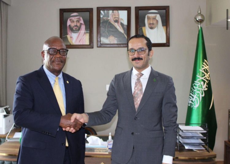Former Saudi Ambassador to S Leone, HE Ali Ibrahim Alheji and Health Minister, Dr. Austin Demby