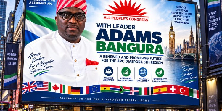 A Promising Future Awaits with Leader Adams Bangura for APC Diaspora 6th Region*